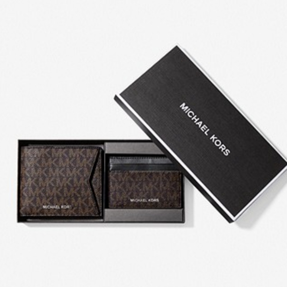 Michael Kors Billfold Wallet and Card Case Set